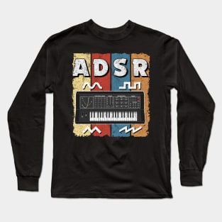 ADSR Vintage Analog Synthesizer Gift Retro Synths Long Sleeve T-Shirt